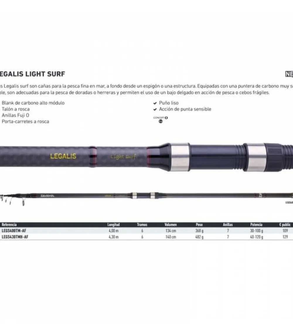 Hot Legalis Light Surf Cañas Daiwa|Telescopicas Lance