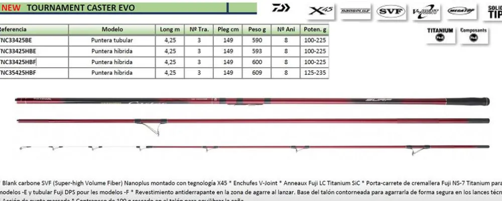 Best Tournament Caster EVO Cañas Daiwa|Cañas Surfcasting